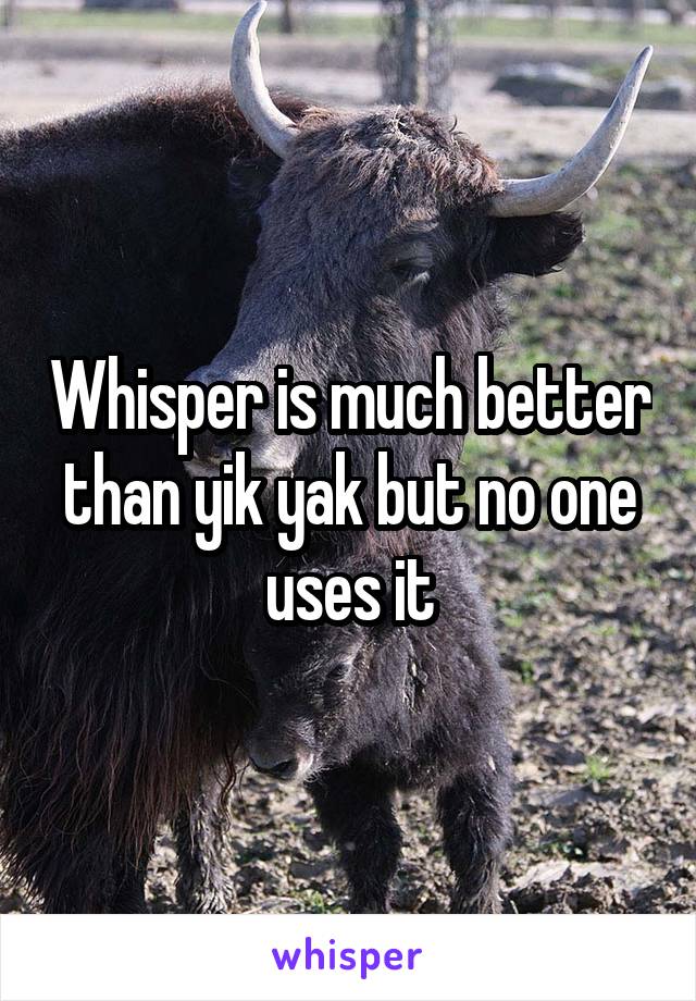 Whisper is much better than yik yak but no one uses it