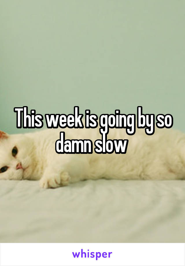 This week is going by so damn slow 