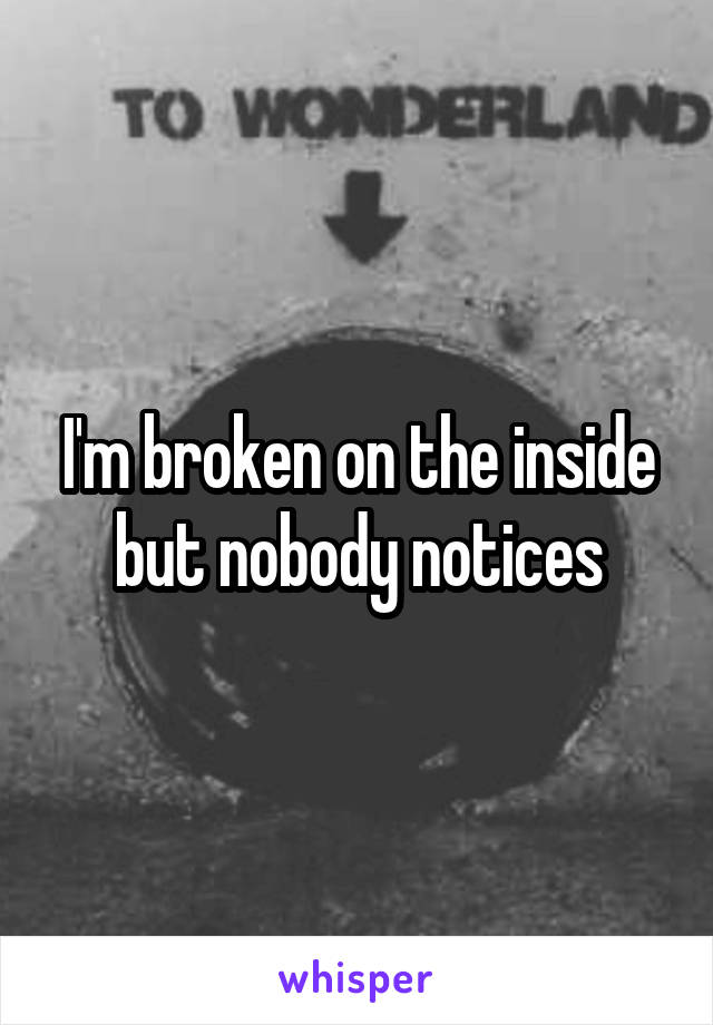 I'm broken on the inside but nobody notices