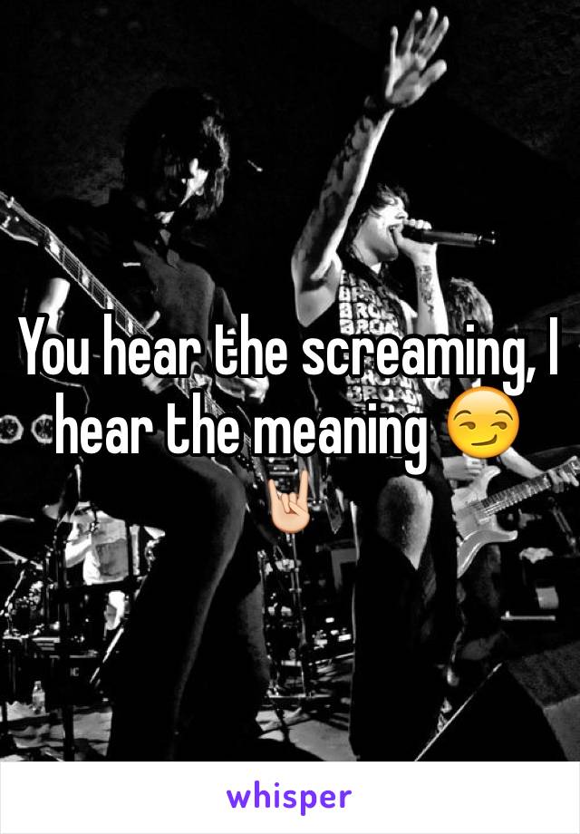 You hear the screaming, I hear the meaning 😏🤘🏻