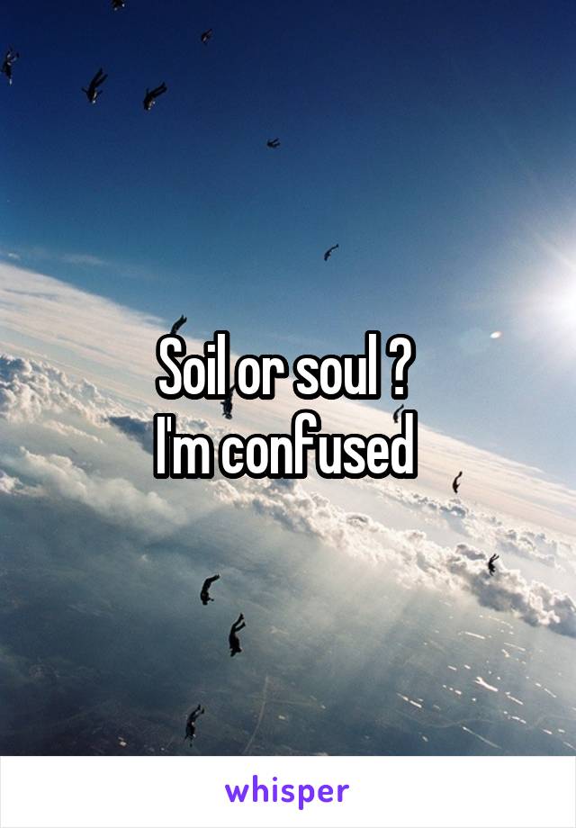 Soil or soul ? 
I'm confused 