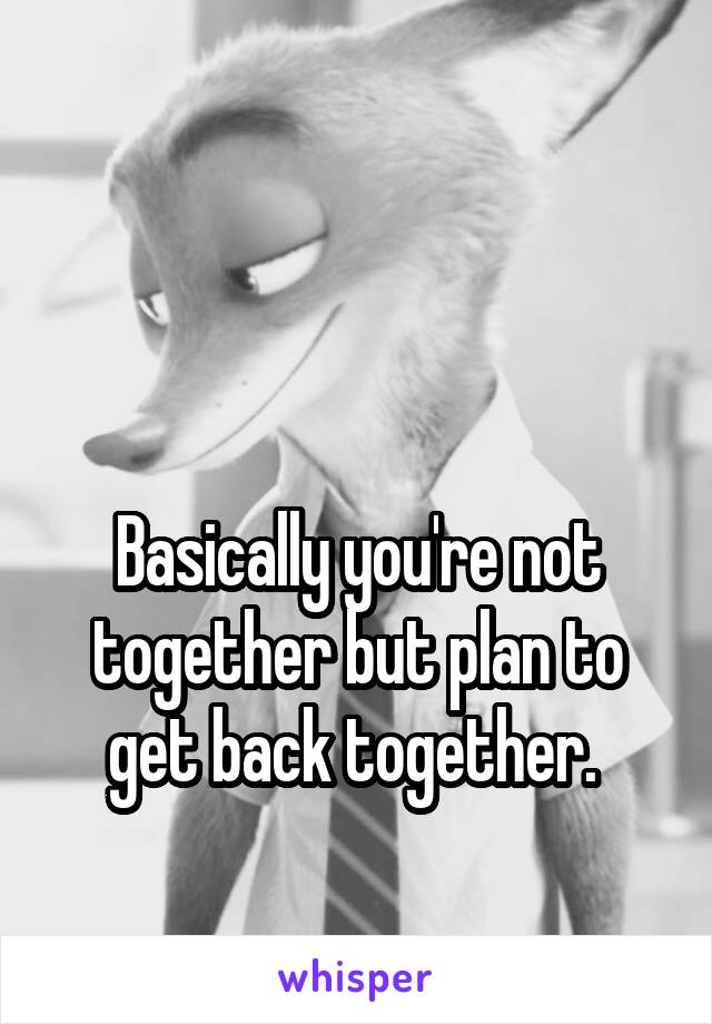 


Basically you're not together but plan to get back together. 