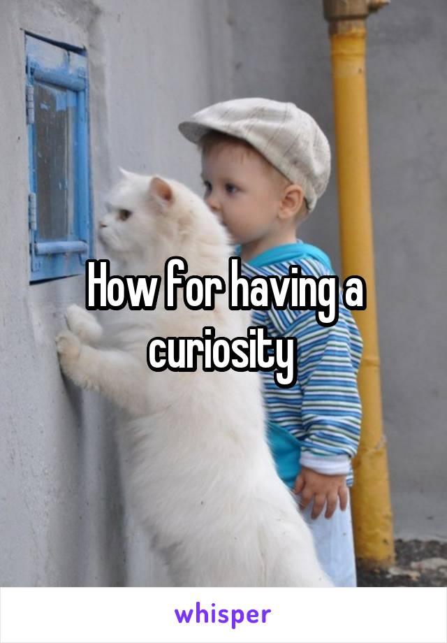 How for having a curiosity 