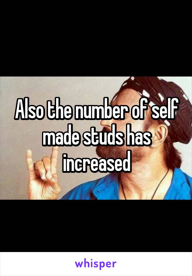 Also the number of self made studs has increased