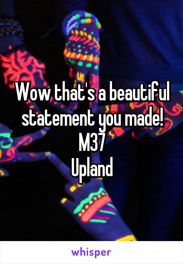 Wow that's a beautiful statement you made!
M37
Upland