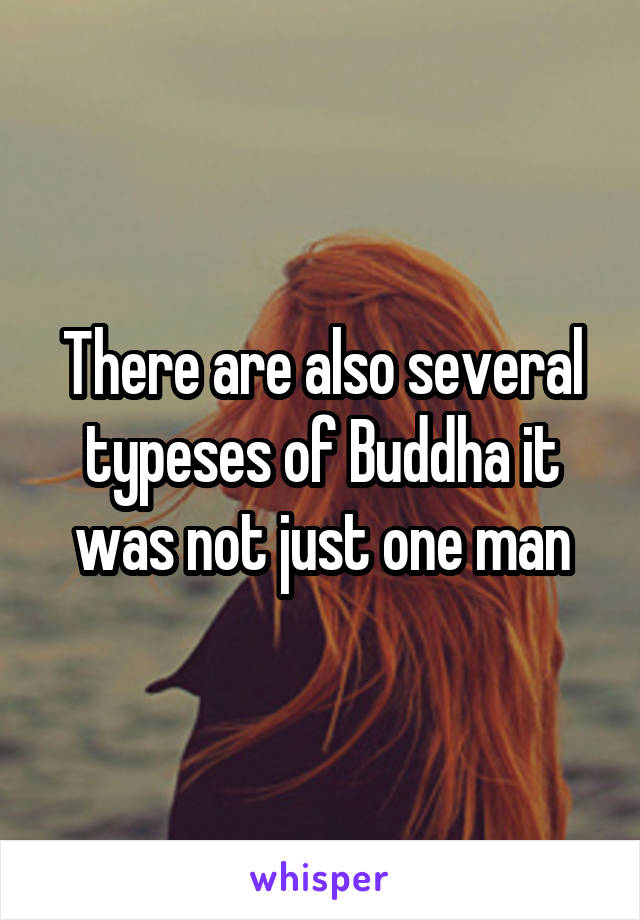 There are also several typeses of Buddha it was not just one man