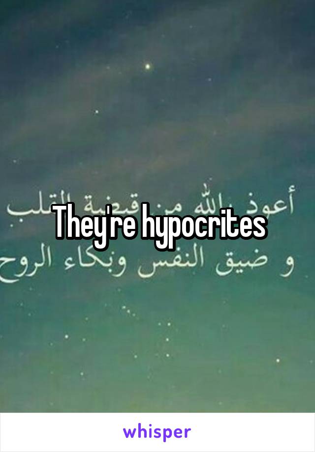 They're hypocrites