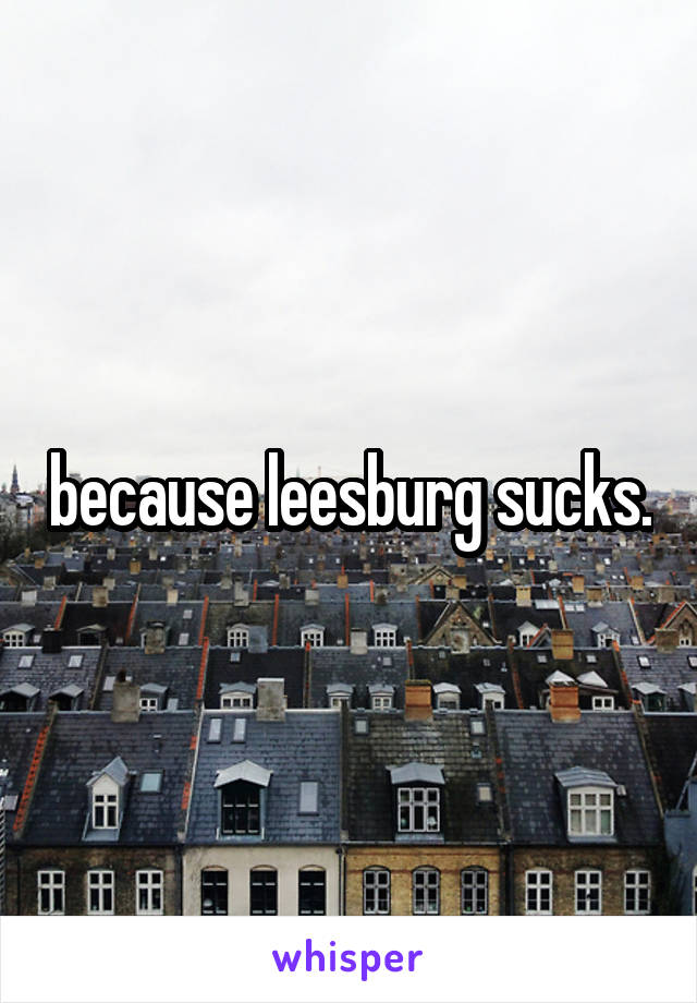 because leesburg sucks.