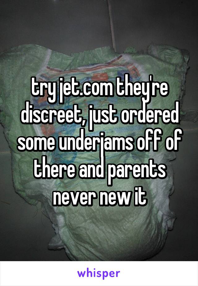 try jet.com they're discreet, just ordered some underjams off of there and parents never new it