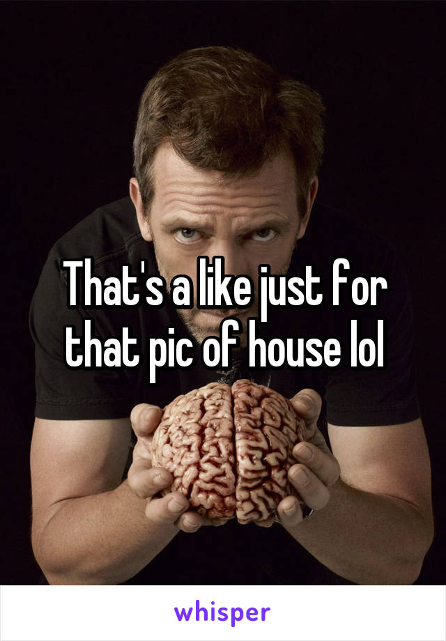 That's a like just for that pic of house lol