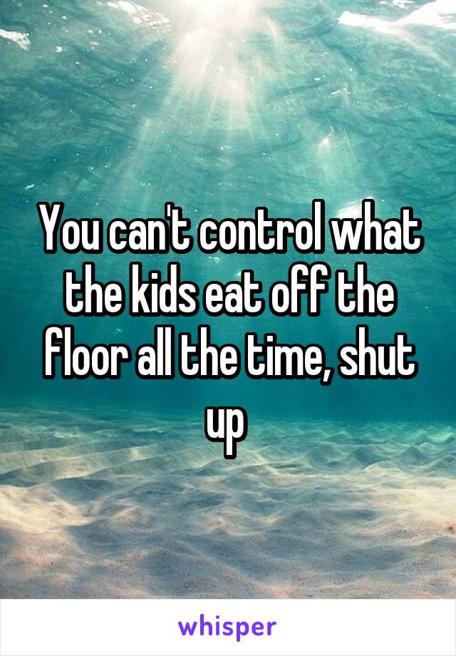 You can't control what the kids eat off the floor all the time, shut up 