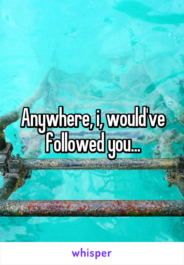 Anywhere, i, would've followed you...