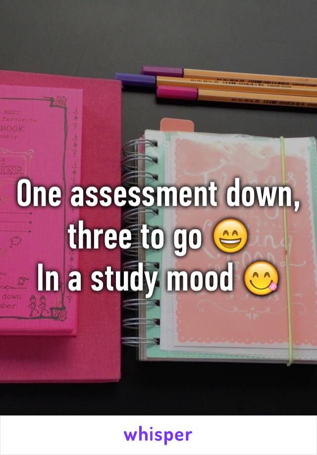 One assessment down, three to go 😄
In a study mood 😋