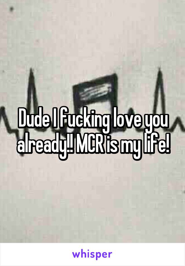 Dude I fucking love you already!! MCR is my life!