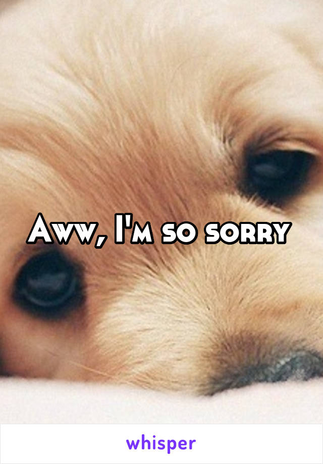 Aww, I'm so sorry 