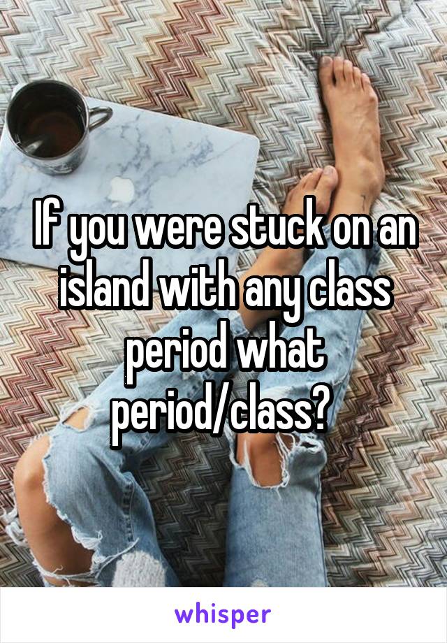If you were stuck on an island with any class period what period/class? 