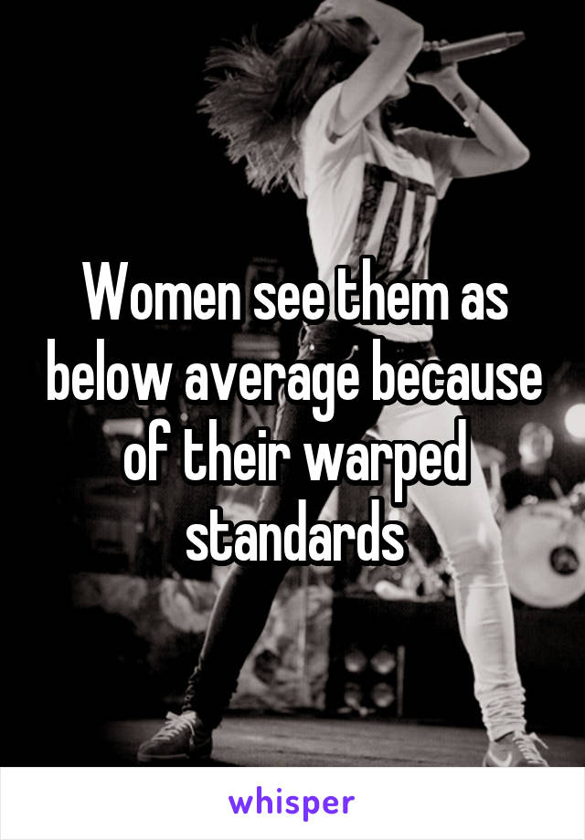 Women see them as below average because of their warped standards