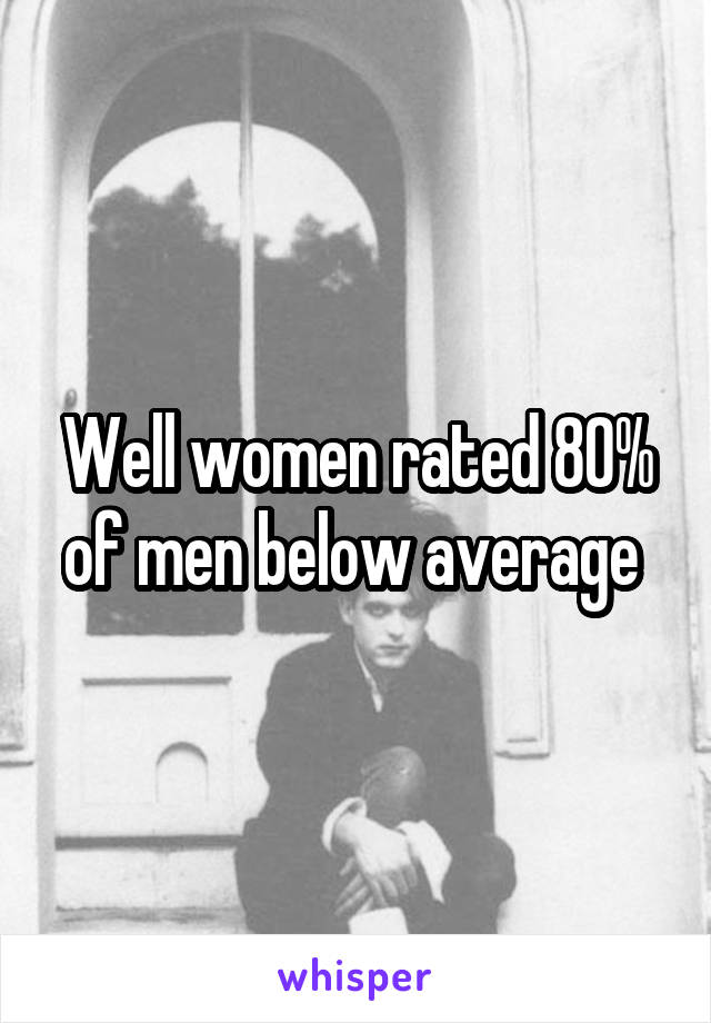 Well women rated 80% of men below average 