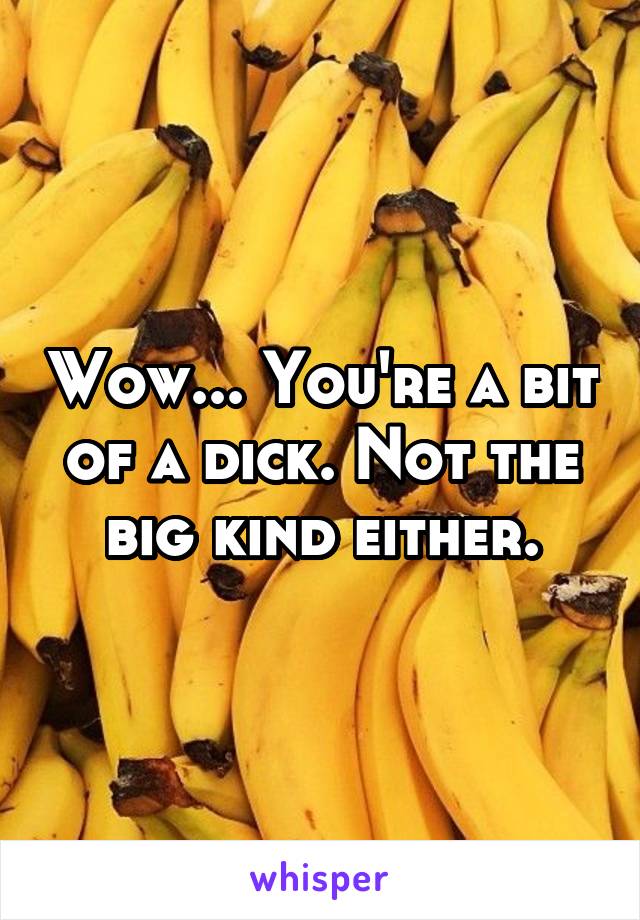 Wow... You're a bit of a dick. Not the big kind either.