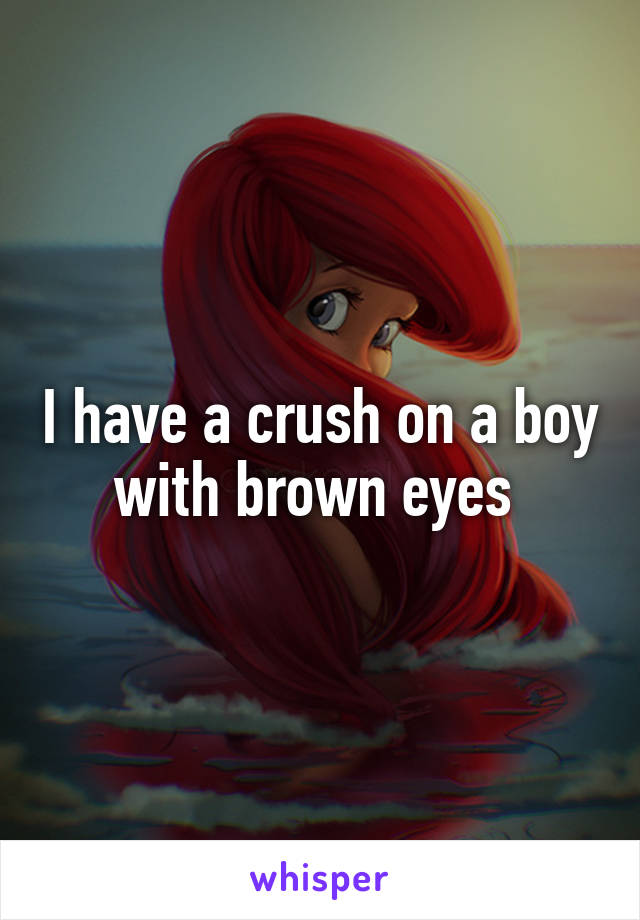 I have a crush on a boy with brown eyes 