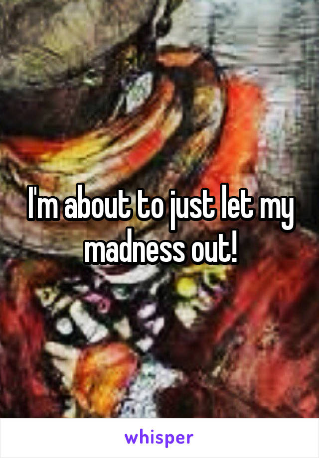 I'm about to just let my madness out!
