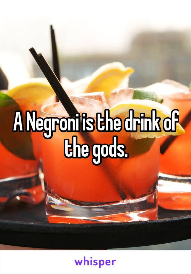 A Negroni is the drink of the gods.