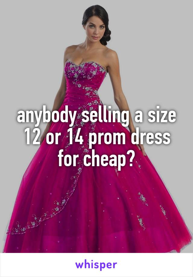 anybody selling a size 12 or 14 prom dress for cheap?