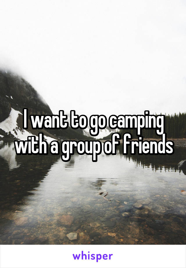 I want to go camping with a group of friends