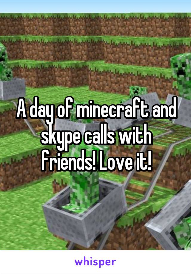 A day of minecraft and skype calls with friends! Love it!