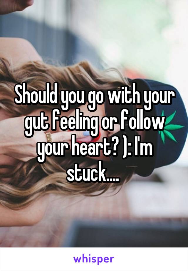 Should you go with your gut feeling or follow your heart? ): I'm stuck.... 