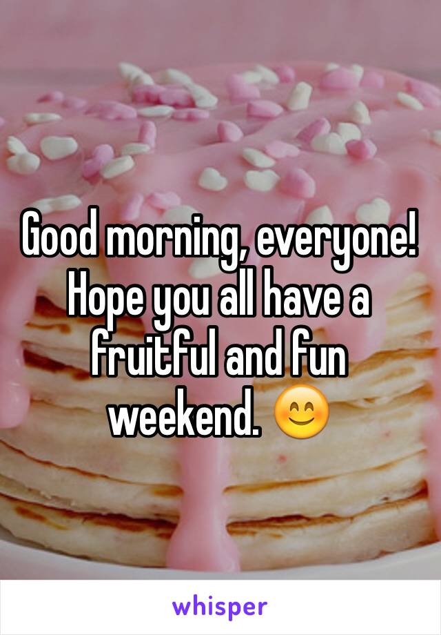 Good morning, everyone! Hope you all have a fruitful and fun weekend. 😊