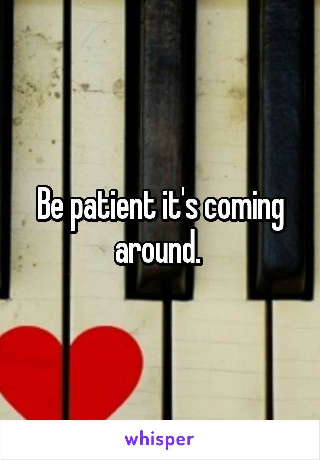 Be patient it's coming around. 