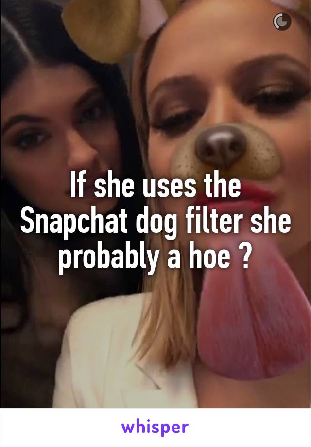 If she uses the Snapchat dog filter she probably a hoe 🐶