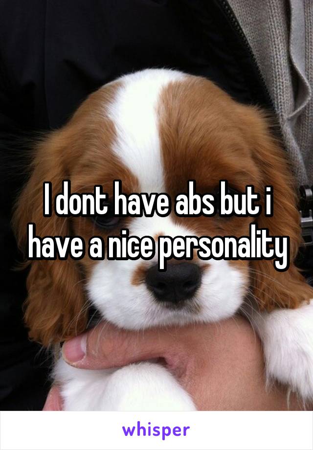 I dont have abs but i have a nice personality