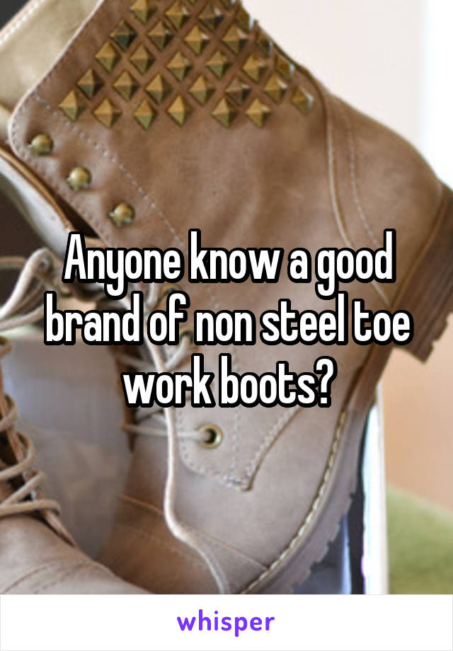 Anyone know a good brand of non steel toe work boots?