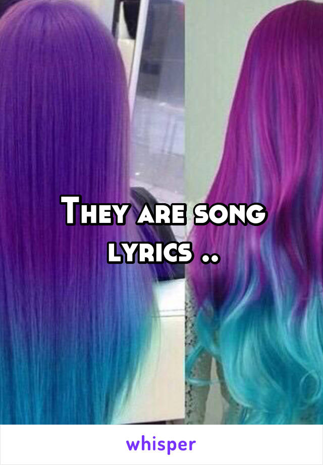 They are song lyrics ..