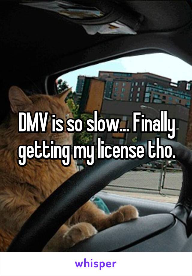 DMV is so slow... Finally getting my license tho.