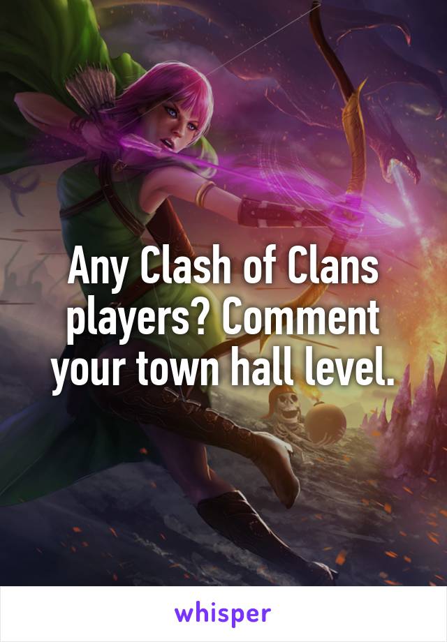 Any Clash of Clans players? Comment your town hall level.