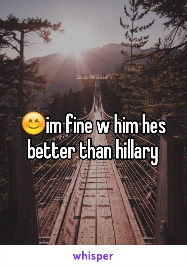 😊im fine w him hes better than hillary