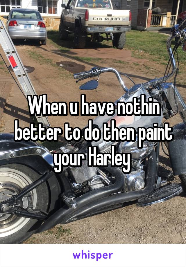 When u have nothin better to do then paint your Harley 