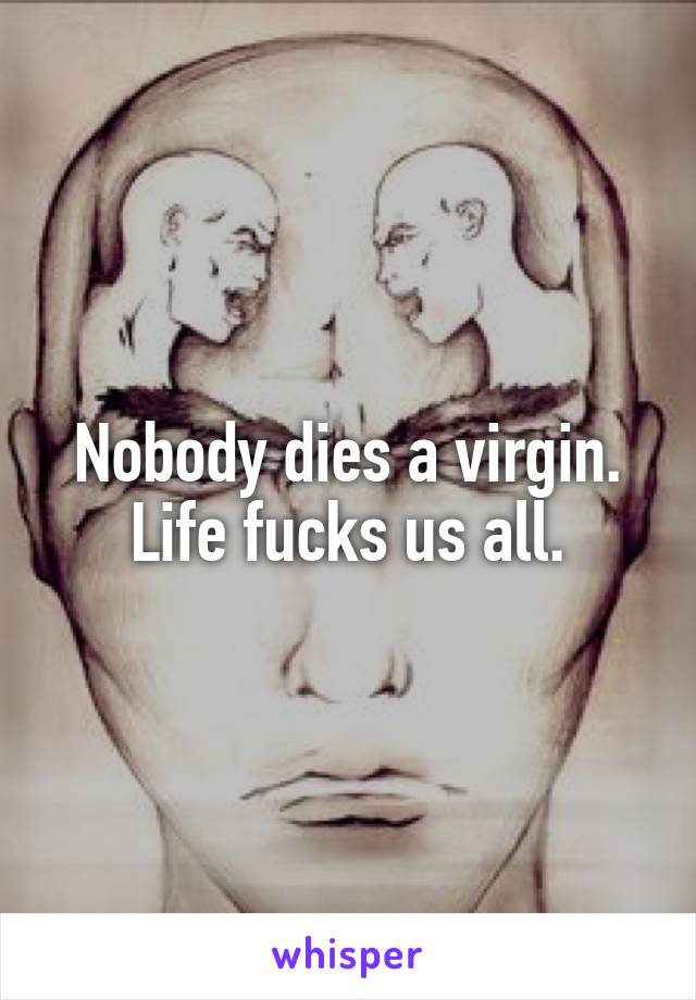 Nobody dies a virgin. Life fucks us all.