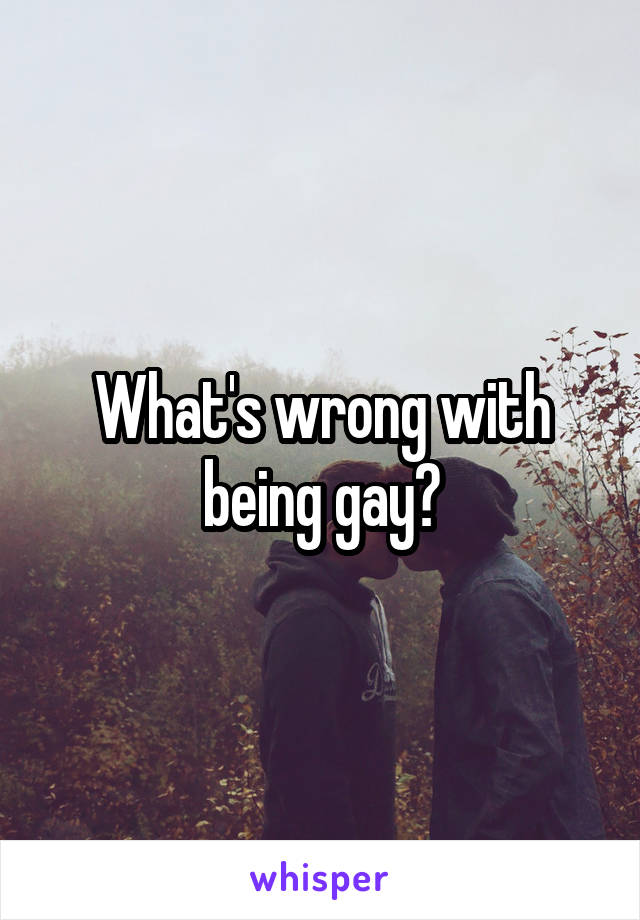 What's wrong with being gay?