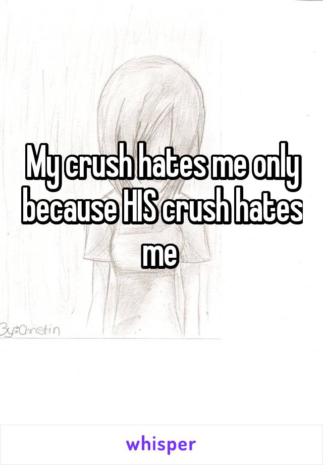 My crush hates me only because HIS crush hates me 
