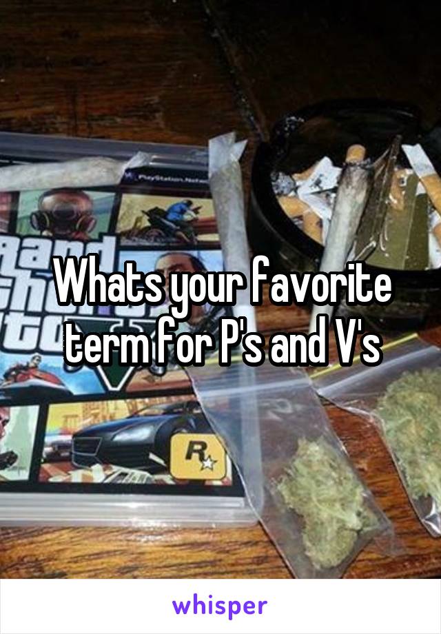 Whats your favorite term for P's and V's