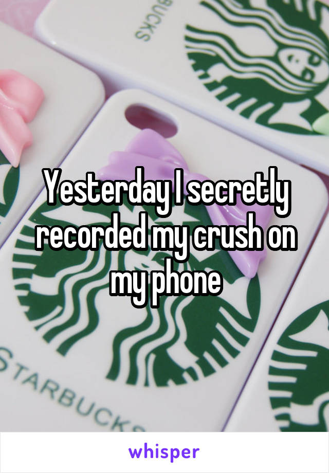 Yesterday I secretly recorded my crush on my phone