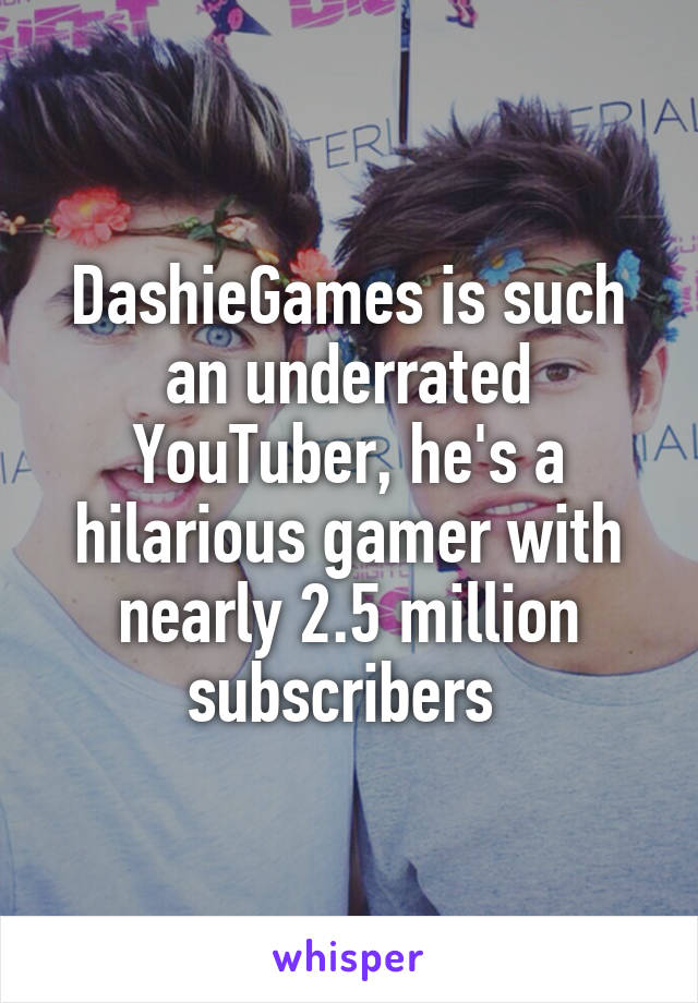 DashieGames is such an underrated YouTuber, he's a hilarious gamer with nearly 2.5 million subscribers 