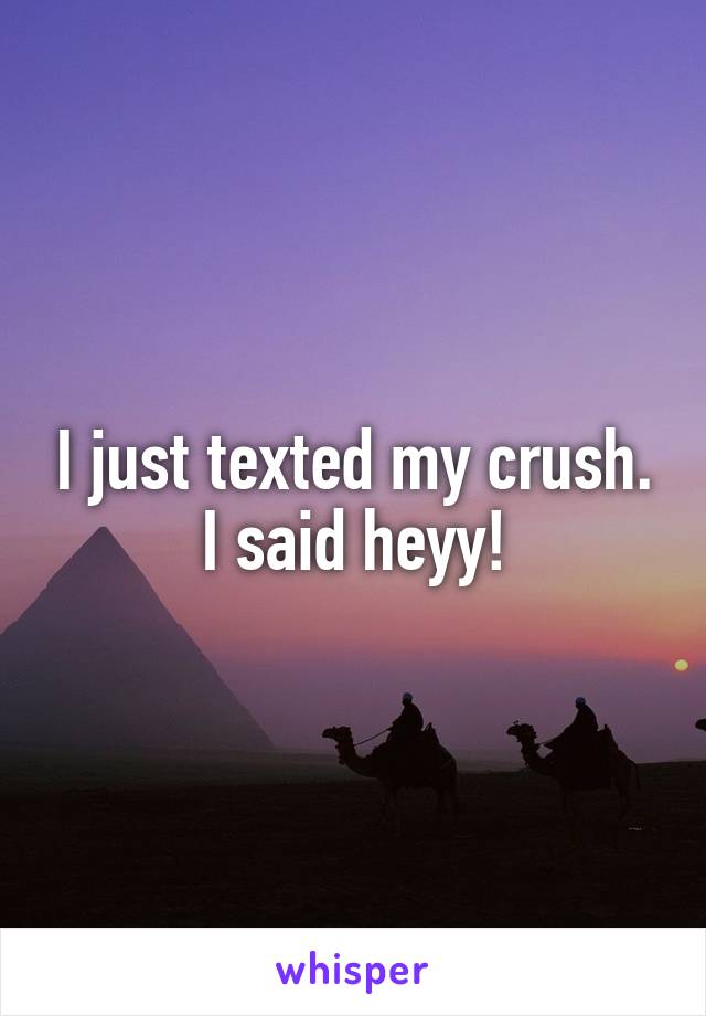 I just texted my crush. I said heyy!