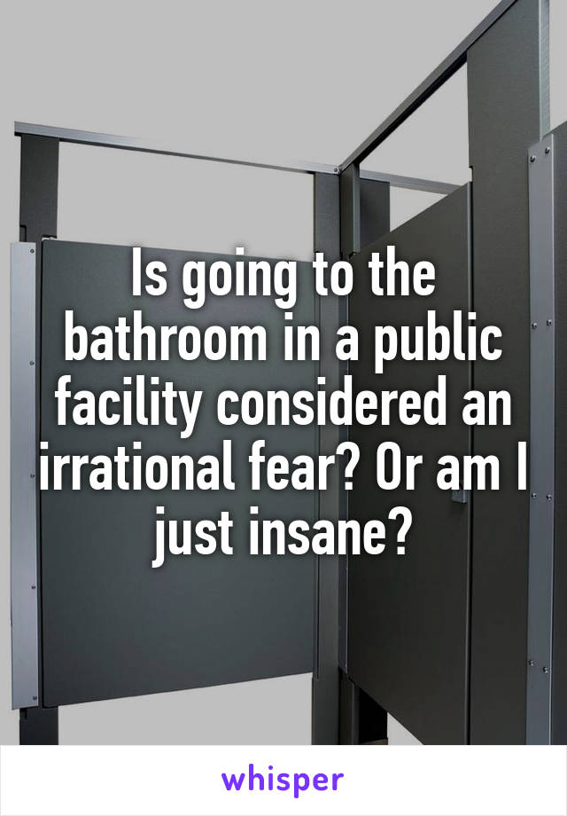 Is going to the bathroom in a public facility considered an irrational fear? Or am I just insane?