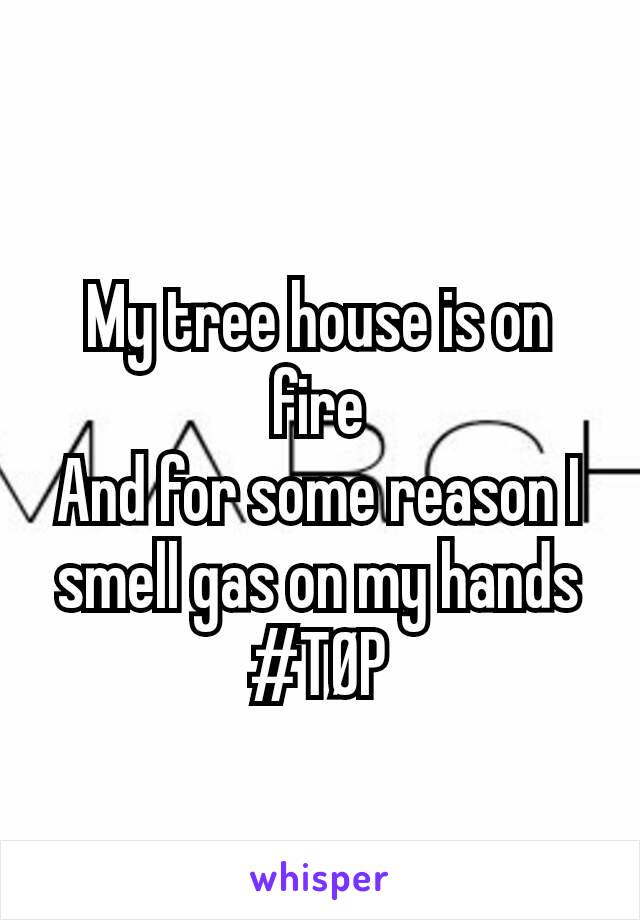 My tree house is on fire
And for some reason I smell gas on my hands
#TØP