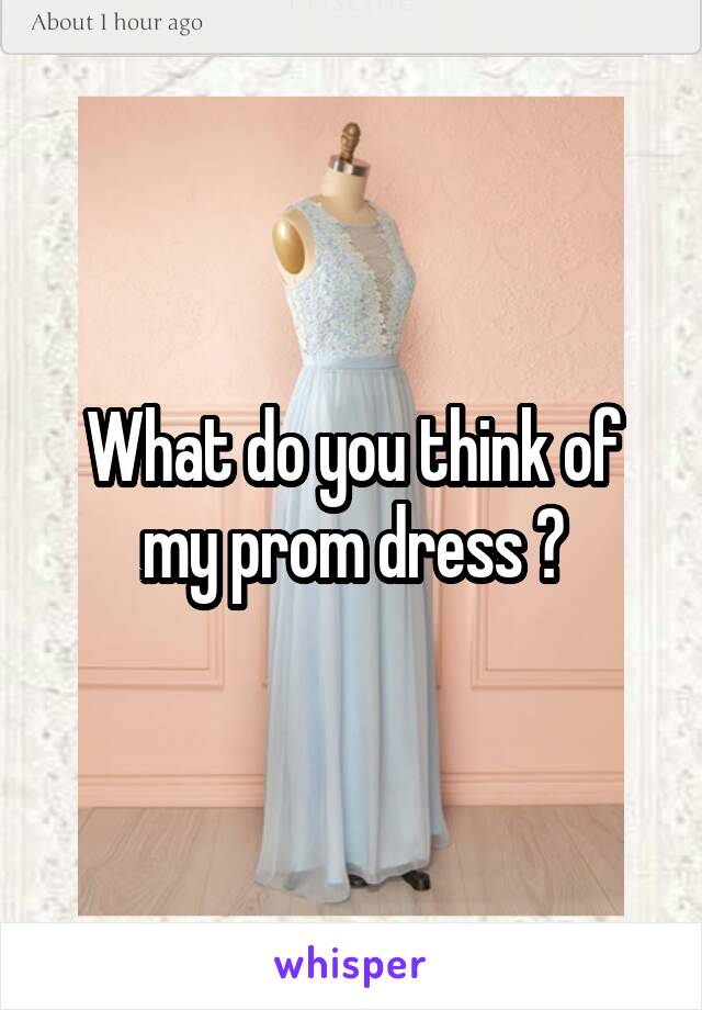 What do you think of my prom dress ?